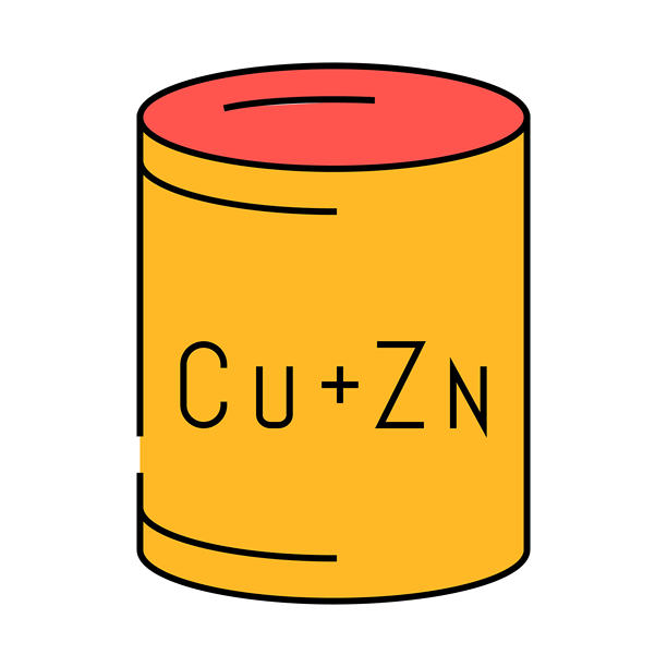 黄铜金属铜图标彩色插图图片下载