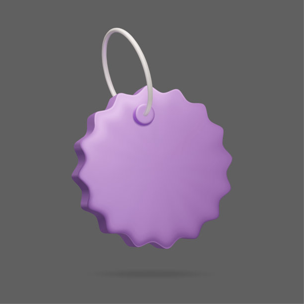 紫色3d空白礼品标签标签。空价格标签，促销特惠徽章，挂折扣销售标签3d矢量渲染。网上购物营销零售设计元素孤立上暗。图片下载