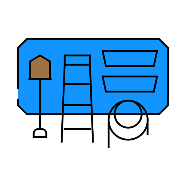 车库组织者工具图标彩色插图图片下载