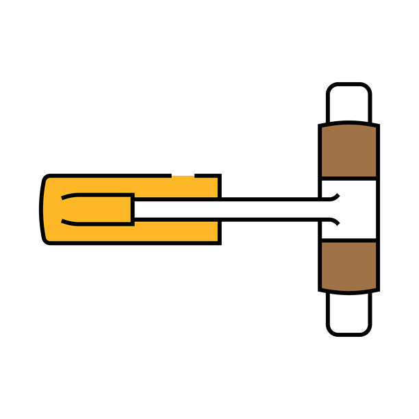 闭门五金家具配件图标彩色插图图片下载