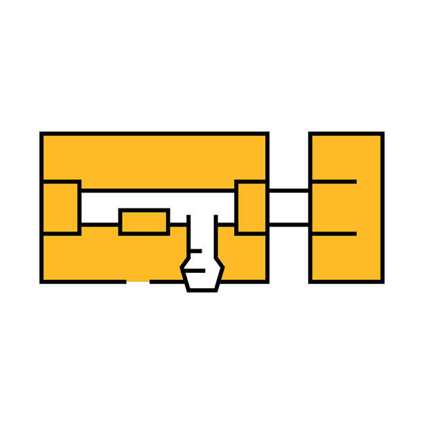 门闩五金家具配件图标彩色插图图片下载
