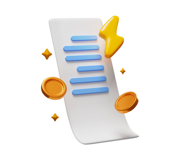 电费图标3D插图图片下载