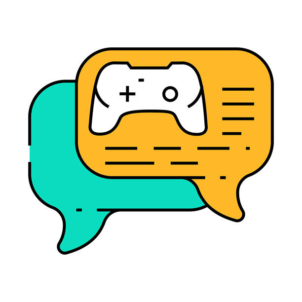 社区电子竞技图标彩色插画图片下载