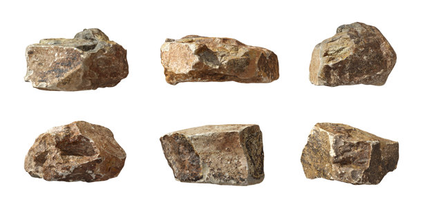 石头沙漠切割在白色背景3d渲染图片下载