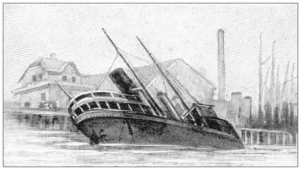 古色古香的形象:沉船图片下载