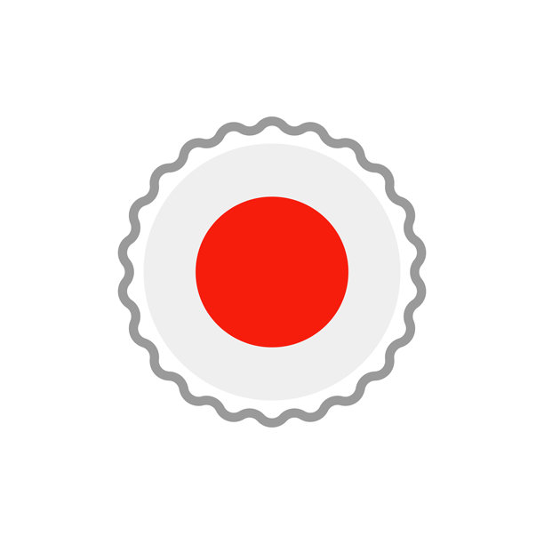 日本-圆旗邮票平图标。图片下载
