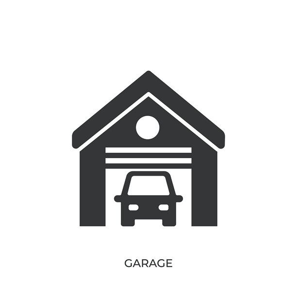 车库象形固体图标。固体图标，可以应用在任何地方，简单，像素完美和现代风格图片下载
