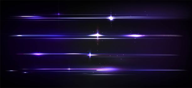 蓝色和紫色的线与光闪耀图片下载