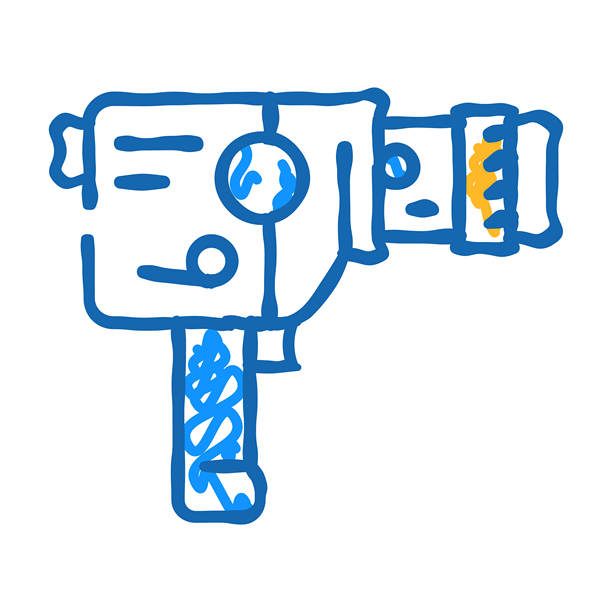 照片相机复古小工具图标涂鸦插图图片下载