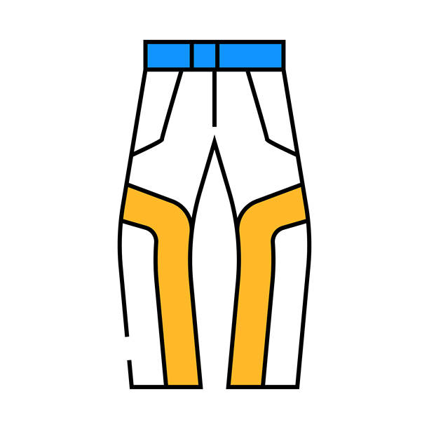 裤子摩托车图标彩色插图图片下载