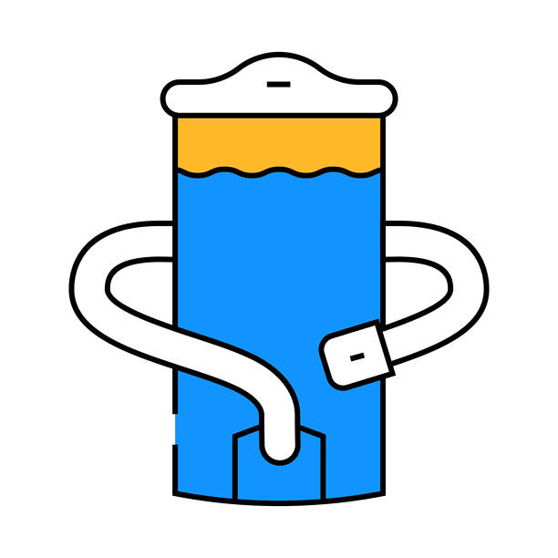 水合系统摩托车图标彩色插图图片下载