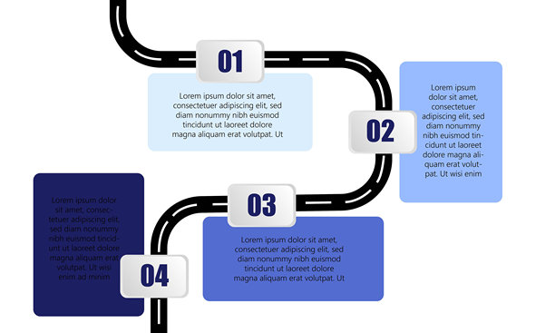 信息图设计模板流程图，演示文稿，工作流程布局，横幅，流程图，信息图。概念的商业模式的连续步骤。柔和的图形元素。图片下载
