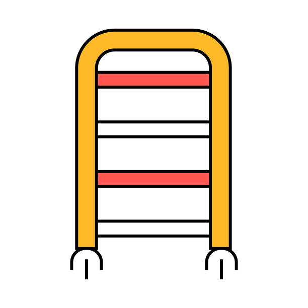 肉类部货架图标彩色插图图片下载