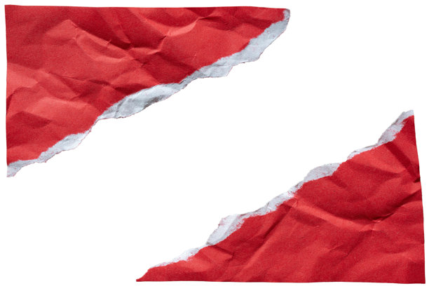 撕裂的红色三角形纸边图片下载