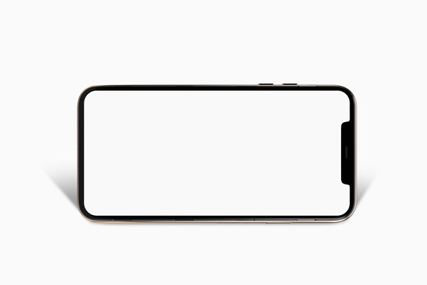 现代智能手机模型，带有空白屏幕展示，设备屏幕。用于展示品牌、企业形象、广告、全球商业品牌形象、网站设计和应用的模板。图片下载