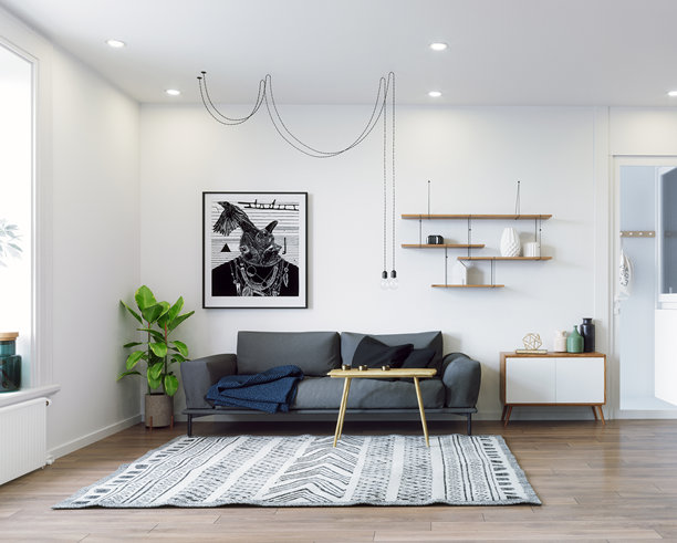 现代居住室内设计。图片下载