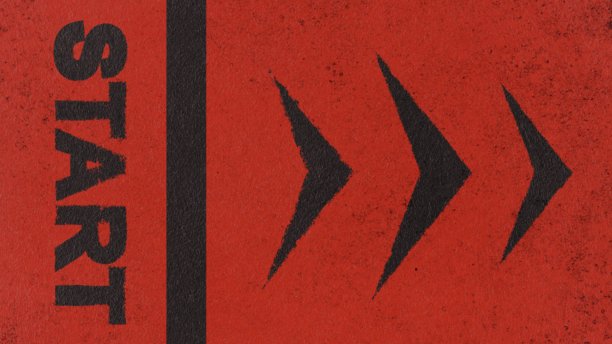 8K插图，起跑线，棕色跑道上的滑动箭头。留白文本横幅图片下载