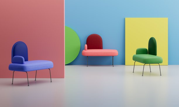 现代客厅中的扶手椅图片下载