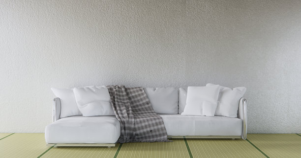 沙发扶手椅极简设计无印良品风格3D渲染图片下载