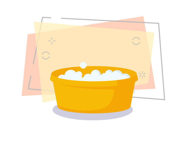 洗衣插图。手洗，洗衣盆图片下载