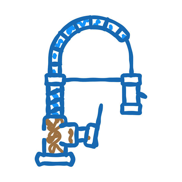 厨房水龙头水图标涂鸦插图图片下载