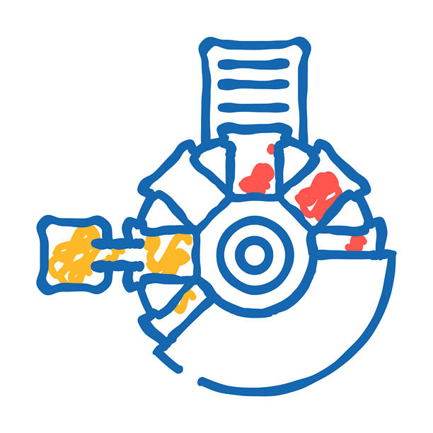 铜冶炼厂铸造阳极图标涂鸦插图图片下载