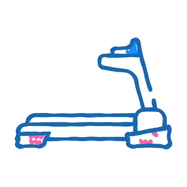 跑步机健身运动图标涂鸦插图图片下载