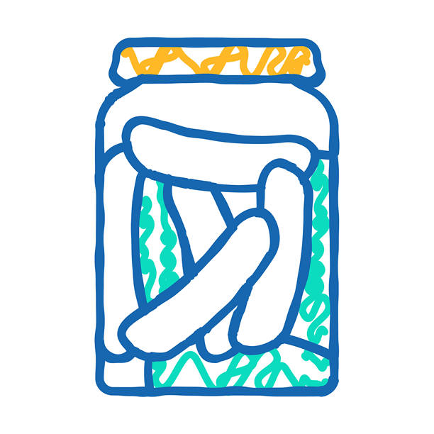 腌黄瓜图标涂鸦插图图片下载