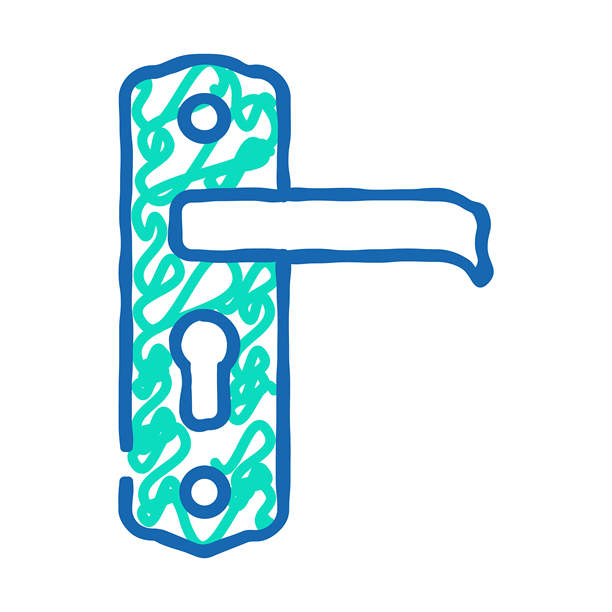 锁门硬件家具配件图标涂鸦插图图片下载