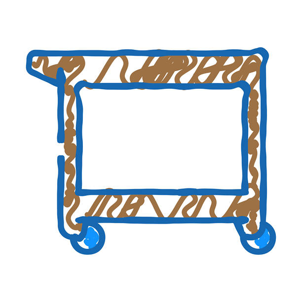 车库工具小推车图标涂鸦插图图片下载