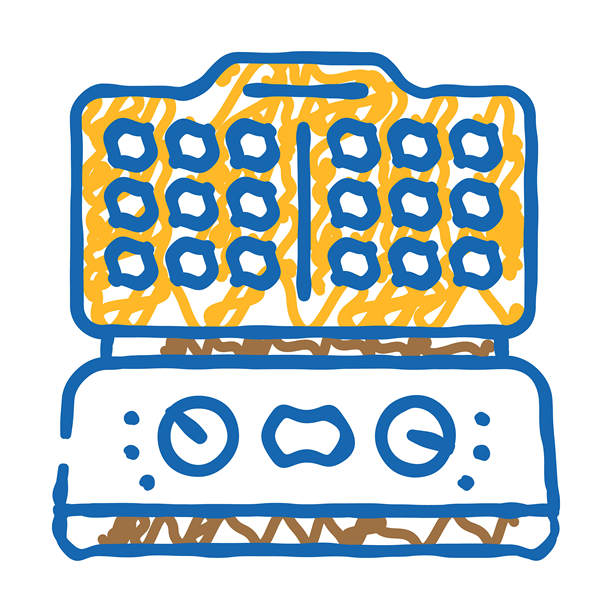 华夫饼机家居室内图标涂鸦插图图片下载