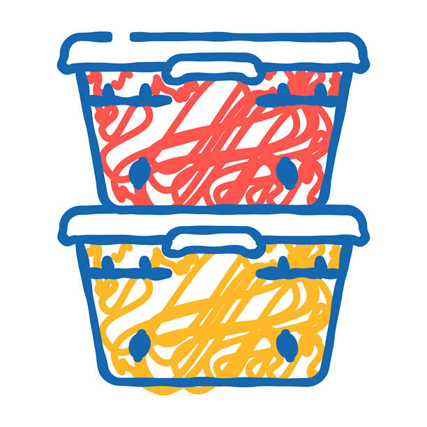 车库工具图标的储物箱涂鸦插图图片下载