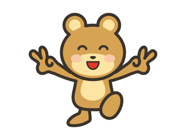 心情愉快的可爱熊的剪贴画，做出双手比心的姿势图片下载