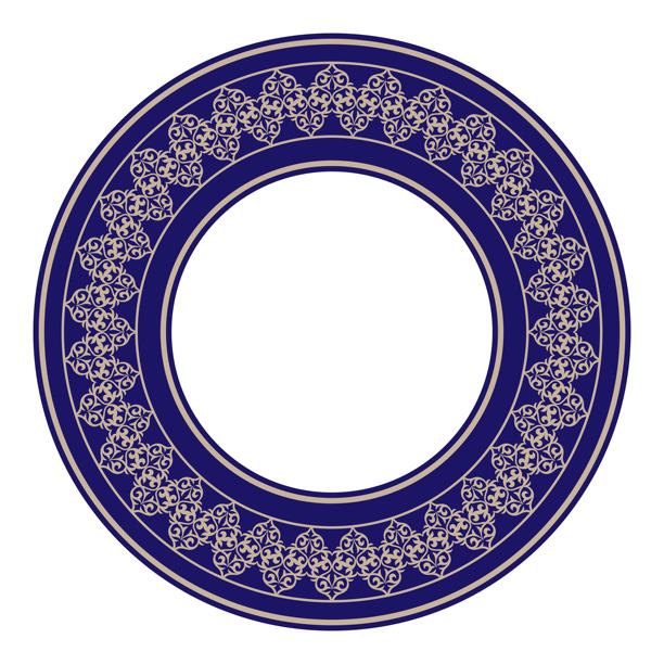 金色亚洲民族圆形框架矢量素材图片下载