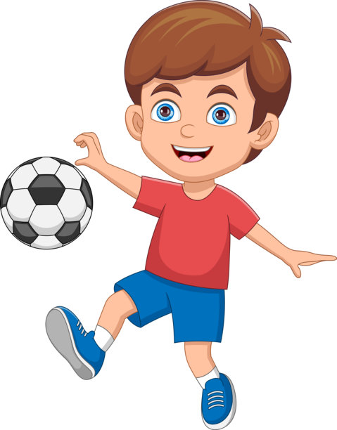 小男孩踢足球图片下载