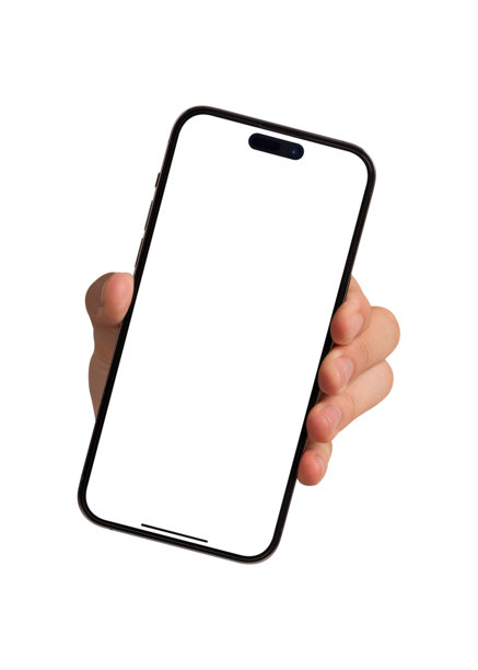 手持空白屏幕智能手机的手，孤立在白色背景上。适用于商业金融、科技概念、产品广告概念和市场营销概念的创意。高质量图片供您使用。图片下载
