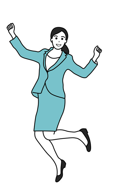 跳跃的职业女性全身插图图片下载