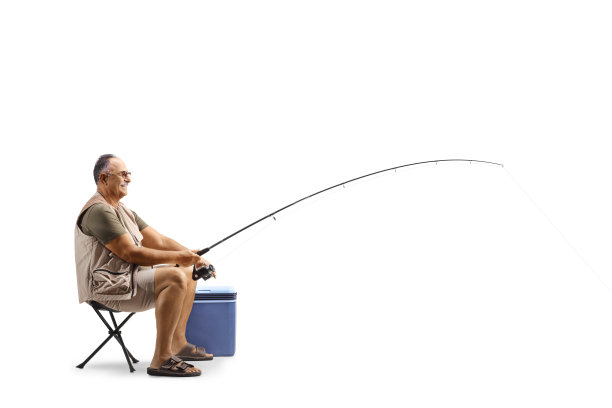 渔夫坐着钓鱼全身照图片下载