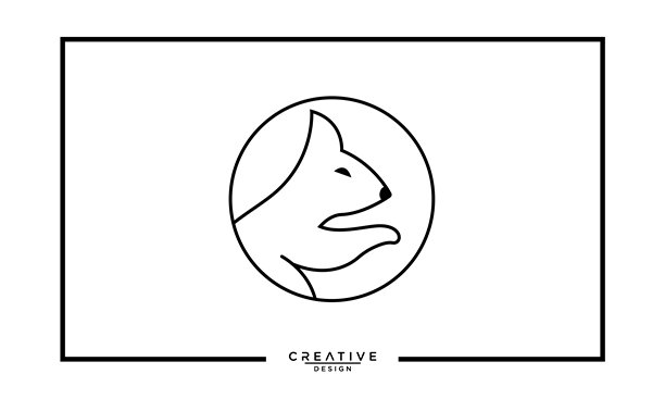 简单的松鼠标志，线条艺术风格，图标矢量插图。图片下载