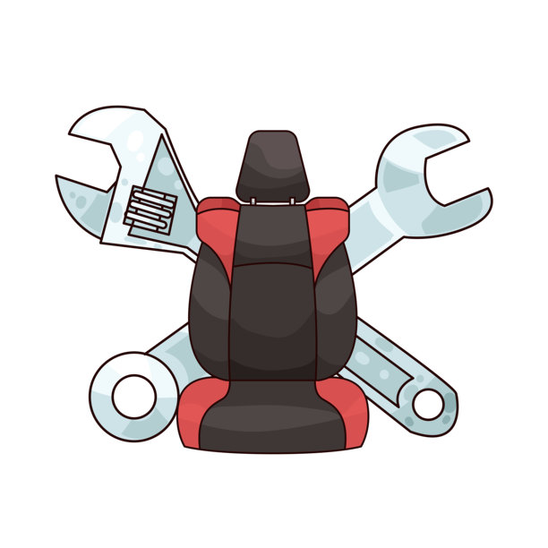 带扳手的汽车座椅图片下载