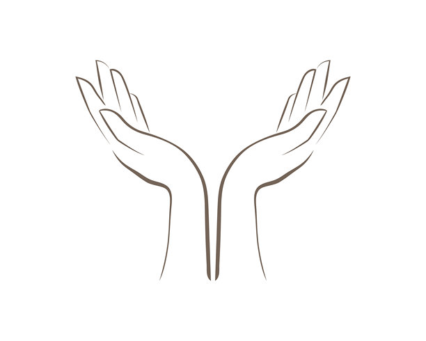 用线条勾勒出的手的轮廓。图片下载