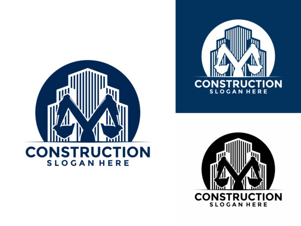 建筑公司标志图标设计矢量，房地产公司或商业的抽象建筑标志，建筑公司图片下载