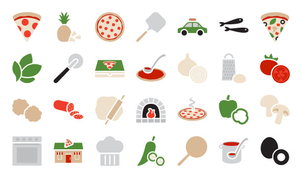 比萨店图标集图片下载