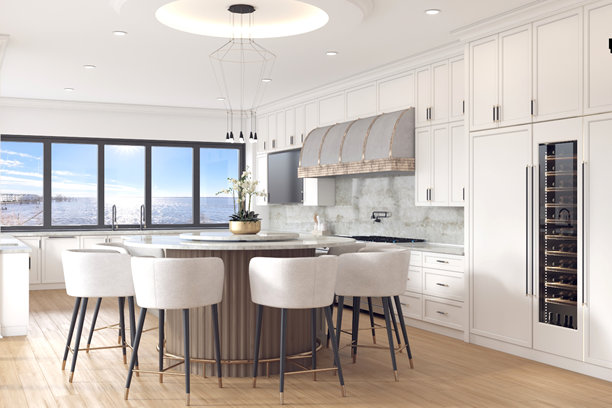 白色厨房与岛台图片下载