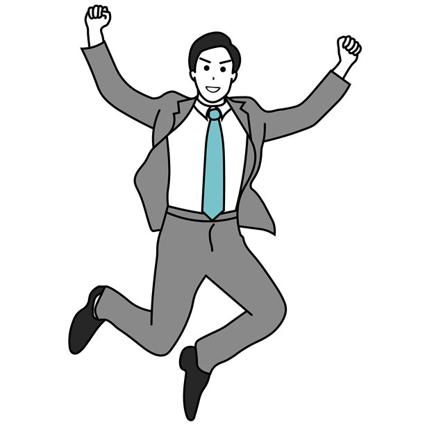 跳跃的商人的全身插图图片下载