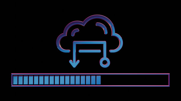 复古加载动画 3D 霓虹复古图标云朵图片下载