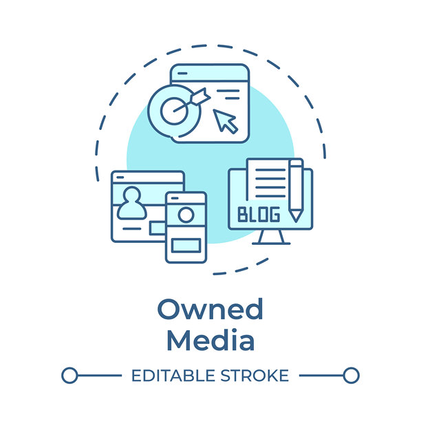 自有媒体软蓝色概念图标图片下载