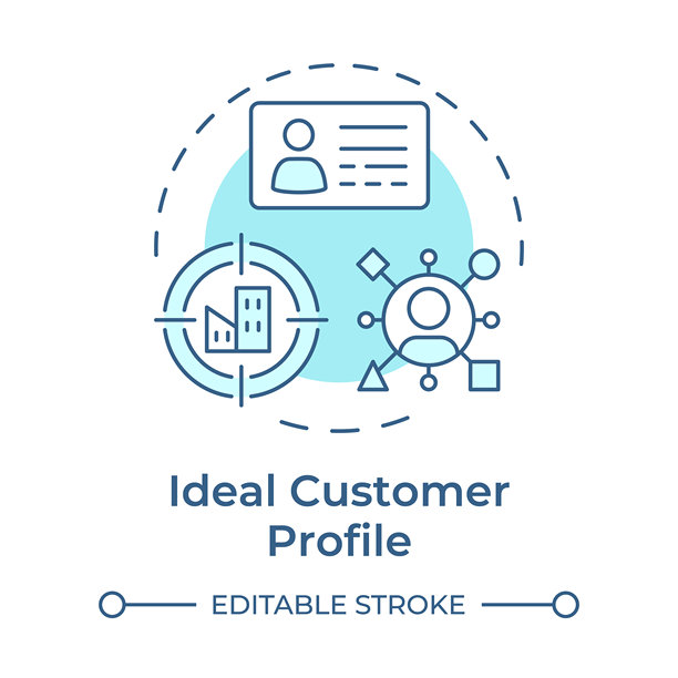 理想的客户档案软蓝色概念图标图片下载