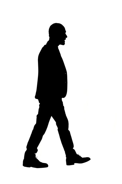 黑白色调的人物剪影图片下载