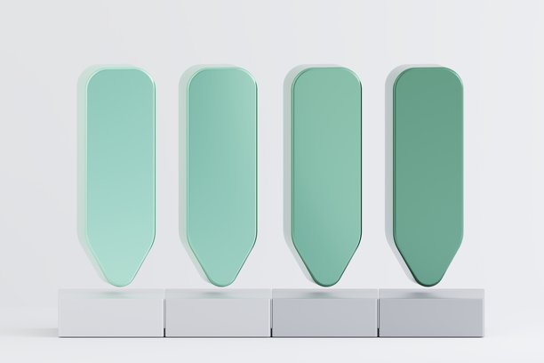 信息图表演示的四个部分或步骤的图表示意图图片下载